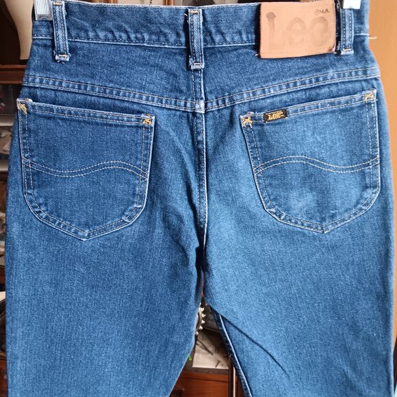 Vintage Mens Lee Bootcut Jeans 26x28 Fit 1980's Straight Raw Perfect Fade Denim - Picture 6 of 8